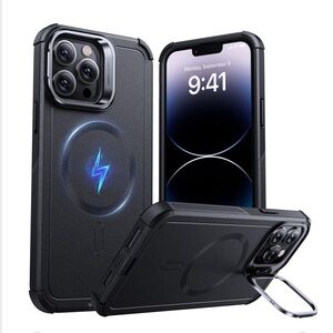 iPhone 14 PRO Case with Magnetic Stand-Black